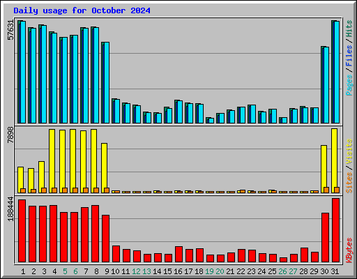 Daily usage for October 2024