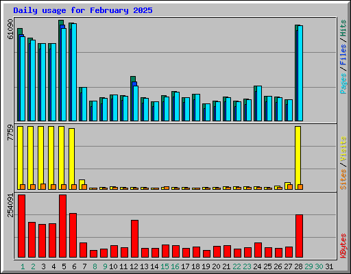 Daily usage for February 2025