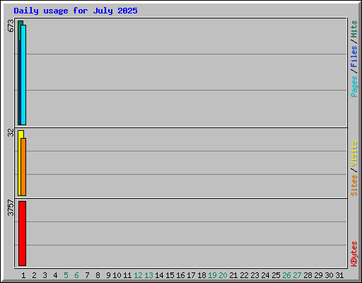 Daily usage for July 2025