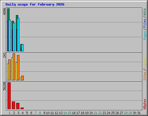 Daily usage for February 2026