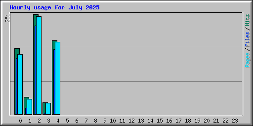 Hourly usage for July 2025