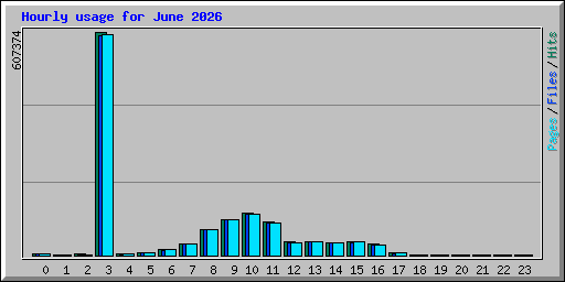 Hourly usage for June 2026