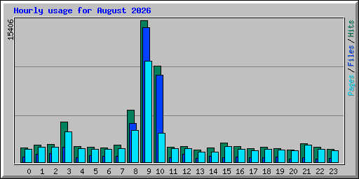 Hourly usage for August 2026