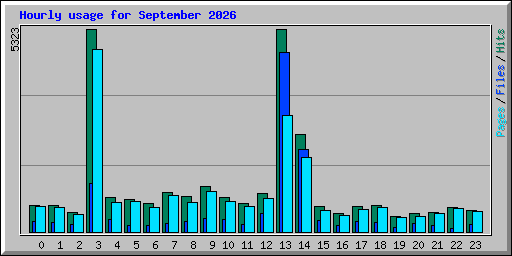 Hourly usage for September 2026